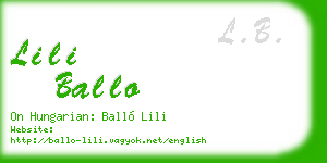 lili ballo business card